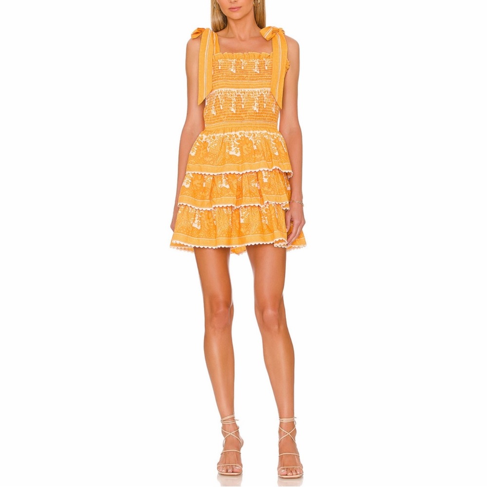 Cleobella Eliana Smocked Orange Eliana Dress XS